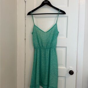 Chic Teal Spaghetti Strap Mini Dress